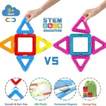 Blocchi magnetici, piastrelle magnetiche giocattolo magnetico per ragazzi e ragazze di 2 3 4 5 6 7 8 anni, giocattolo magnetico STEM giocattolo didattico per bambini piccoli regalo di compleanno per bambini 38 pezzi