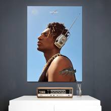 1pc Framed Canvas Poster, Jon Batiste's Stylish Portrait With Vintage Radio Headpiece Wall Art Canvas Paintings, Ideal Gift For Bedroom Living Room Corridor, Wall Art, Room Decoration - 彩色 - 查看 2