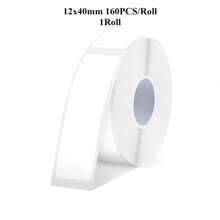 D30 标签制作胶带，12 毫米 * 40 毫米标签胶带，标签打印纸热敏贴纸标签胶带，适用于家庭、学校和办公室，160 条/卷，白色/透明，学校用品，返校 - 彩色 - 查看 13