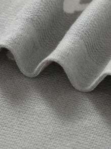 1 件针织婴儿毯，可爱汽车提花设计，适合所有季节的儿童毯 - 灰色 - 查看 5