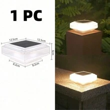 1pc/2pcs Outdoor Solar Powered Column Lamp, Modern Minimalist Waterproof Garden Fence Lighting, Exterior Villa Balustrade Wall Lamp, New Design - Multicolor - View 15
