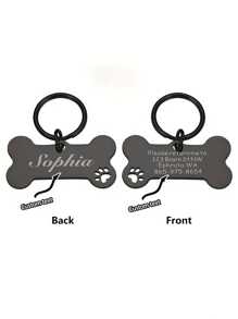 1pc Personalized Pet Tags - Stainless Steel Medal With Engraved Pet Name And Contact Details, Personalized Dog Tags And Cat Tags For Kitten And Puppy Accessories, Gift For Pet Lovers, Durable - Multicolor - View 5