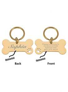 1pc Personalized Pet Tags - Stainless Steel Medal With Engraved Pet Name And Contact Details, Personalized Dog Tags And Cat Tags For Kitten And Puppy Accessories, Gift For Pet Lovers, Durable - Multicolor - View 6