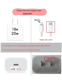 5pcs/Set Purple Butterfly Design 20W/18W Charger Kit, Including Charging Cable, Protective Case And Charging Head, Compatible With IPhone 11 12 13 14 15 16 Cable Protector, Charger Protector