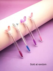 1 pieza/2 piezas Cepillo de pestañas con forma de oreja de conejo, cepillo de máscara de alta calidad, pincel de maquillaje portátil para viajes, color aleatorio - Multicolor - Ver 2