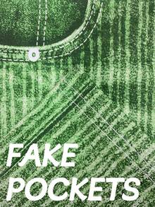 Plus Size Seamless Mid-Rise Leggings Imitation Denim Effect Green Stripes - High Elasticity, Comfortable Knit For All Seasons - Green - View 5