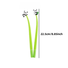 6pcs Cute Panda Wiggle Ballpoint Pens, Creative Stationery Soft Gel Ink Pen, High Aesthetic Office Writing Supplies