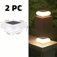 1pc/2pcs Outdoor Solar Powered Column Lamp, Modern Minimalist Waterproof Garden Fence Lighting, Exterior Villa Balustrade Wall Lamp, New Design - Multicolor - View 12