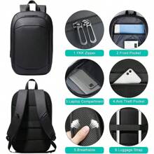 HEROIC KNIGHT Laptop Backpack 17.3 Inch Backpack Expandable Rucksack Waterproof Backpack Lightweight Travel Backpack Anti Theft Backpack Business Work Bag For Work Sport Travel Business Office- Black - Black1 - View 8