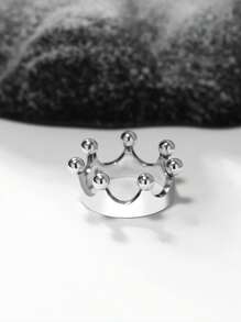 1 pieza Anillo de corona de plata de ley 925 único y simple, joyería fina como regalo para mujeres