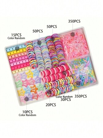 875 pièces/set Assortiment de chouchous et pinces à cheveux pour femmes, accessoires pour cheveux en fibre de polyester, convient pour les cadeaux de vacances, les faveurs de fête