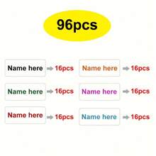 96pcs Personalized Labels, Custom Name Labels For School Supplies, Lunch Box, Books, Water Cup And Toothbrush Labels, 1.18inch*0.5inch, Water Droplet/ Splash Proof, Not Water Immersion Proof