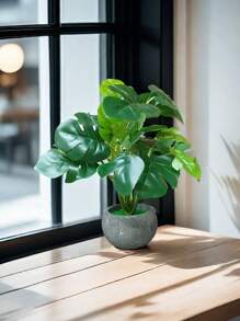 Cây lá hình mai rùa nhân tạo, làm bằng cao su mềm, trang trí nhỏ để bàn trong nhà. - Nhiều màu - Xem 5