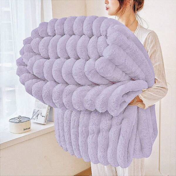 Extra-Large Blanket 108in*90in*90in Thick Blanket Soft And Comfortable Warm 3D Rabbit Hair Double-Sided Blanket Warm Velvet Blanket Nap Blanket Air Conditioning Blanket Office Outdoor Camping Gift Blanket Bedroom Guest Room Living Room Student Dormitory Car Sofa Travel, Versatile Blanket For All Seasons, Full Coverage Of Christmas Gifts