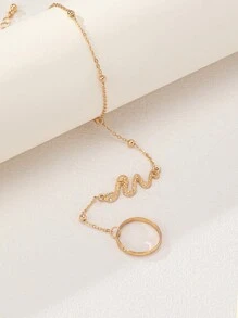 1 件时尚、简约、性感的蛇链指环手链，适合女士，百搭配饰，根据尺寸而非珠子数量而定 - 金色 - 查看 4