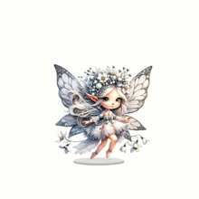 1 pièce Figurine en acrylique d'oiseau, de fée, de dinosaure - Décoration de table avec support, décoration acrylique 2D recto-verso, convient pour la maison et le bureau, statue polyvalente, cadeau de Noël parfait