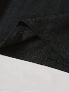 Customized Women Short Sleeve Hoodie T-Shirt/Customize Logo/Customize Photo/Customize Text/Customize Your Own Logo/Customize Travel Group Logo/Name/Photo/Pet Photo/Family Photo, All Available For Customization - Black - View 7