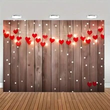1pc Wood Background For Mother's Day, Valentine's Day Photography Background, Gift Party, Kids Birthday Celebration Decoration Banner, Wall Art Decor