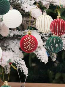 1/6 quả bóng Giáng sinh ba màu, bóng nhung đỏ, đồ trang trí cây thông Noel, đồ trang trí cửa sổ Giáng sinh, thích hợp cho đám cưới ngày lễ, tiệc tùng, quà tặng, đồ dùng năm mới, bóng trang trí rỗng - nhiều màu - Xem 5