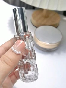 6 件 0.34 盎司透明空喷雾瓶带盖艺术设计化妆品香水乳液储存容器 DIY 美容工具，易于携带，适合旅行和外出，旅行配件家居浴室装饰秋季装饰返校香水瓶