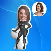 1 pieza Almohada divertida personalizable para damas, diseño de rostro y Body personalizado, impresión a doble cara, cojín multifuncional para todas las estaciones, regalo ideal para el Día de San Valentín, Acción de Gracias, Día de los Inocentes y decoración de fiestas, adecuado para novias, familiares y amigos