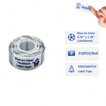 D30 标签制作胶带，12 毫米 * 40 毫米标签胶带，标签打印纸热敏贴纸标签胶带，适用于家庭、学校和办公室，160 条/卷，白色/透明，学校用品，返校 - 彩色 - 查看 10