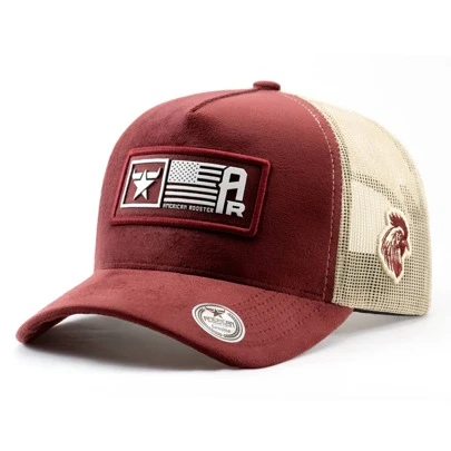 American Rooster Boné trucker aba curva casual telinha ajustavel