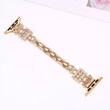 1 Stück Metallarmband für Apple Watch Damen, kompatibel mit Apple Watch Series 10/9/8/7/6/SE/5/4/3/2/1, 38mm - 49mm, Metallarmband mit verstellbarem Schnallenverschluss für besseren Sitz am Handgelenk, einzigartiges Cut Out Uhrengehäuse/Band separat erhältlich (Uhr nicht inbegriffen)