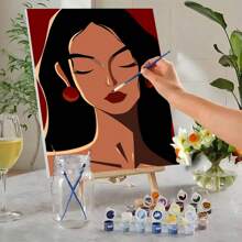 40x50cm/16 cali X 20 cali-1 szt. DIY Zestaw do malowania olejem cyfrowym dla dorosłych, wzór pięknej kobiety, do domowego biura, sypialni, salonu