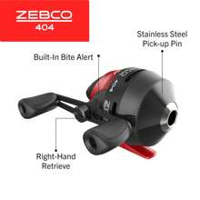 Zebco 404 Spincast Reel And Fishing Rod Combo, 5-Foot 6-Inch 2-Piece Fishing Pole, Size 40 Reel, Right-Hand Retrieve, Includes 28-Piece Tackle Kit, Black/Red - 黑色 - 查看 4