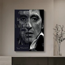 1 pieza Póster de película Decoración de pared, Citas de películas vibrantes y de moda, Decoración de fiesta, Retrato de personaje de película Estilo estético para amantes