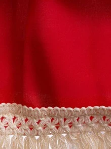 Young Girls Spaghetti Strap Tassel Princess Dress, Suitable For Parties, Fabric And Pattern Randomly Assorted - Red - View 8