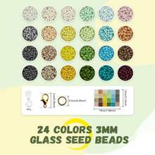 3mm Glass Seed Beads For Bracelets Making, Friendship Bracelet Making Kit For Girls, 24 Colors Bead Bracelet Kit, Beads For Jewelry Making Kit, DIY, Arts, Crafts Gifts