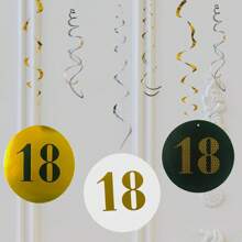 Numeric Spiral Pull Flags, Includes Digits 18/20/30/40/50, Suitable For Specific Birthday Party Decoration, Anniversary