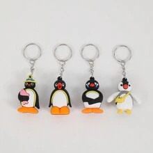 4pcs Cartoon 3D Penguin Style Keychain Set, Suitable For Back To School, Party, Holiday Small Car Accessories Bag Charm Letter Cute Goth Y2k Christmas Gift Ideas - Multicolor - View 10