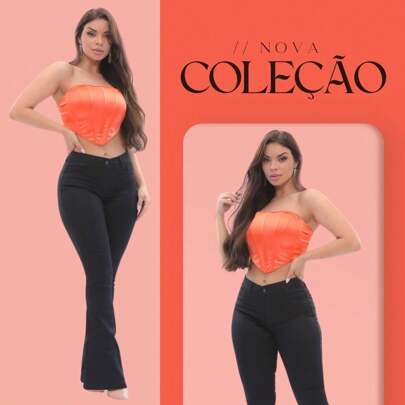 Calça Feminina Flare Preta em Sarja - Elegância e Conforto