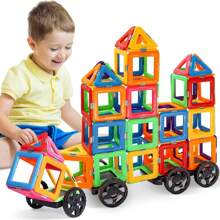 Blocchi magnetici, piastrelle magnetiche giocattolo magnetico per ragazzi e ragazze di 2 3 4 5 6 7 8 anni, giocattolo magnetico STEM giocattolo didattico per bambini piccoli regalo di compleanno per bambini 38 pezzi