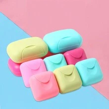 1/2/3/4 件便携式香皂收纳盒，带盖旅行香皂盒，糖果色香皂盒，厨房和浴室收纳用品家居浴室装饰秋季装饰返校 - 玫瑰紅 - 查看 3