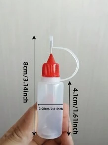 5pcs Precision Tip Liquid Bottles, 0.34oz, Assorted Colors, With Mini Funnel, Suitable For Glue, Ink, Acrylic Paint - Plastic, Ideal For DIY Crafts And Art Projects