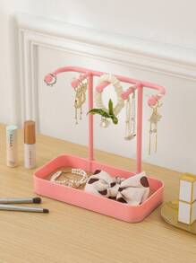 Stojak ekspozycyjny na biżuterię, wiszące kolczyki, naszyjniki, bransoletki, pierścionki, klucze, uchwyt na akcesoria do włosów, wielowarstwowy stojak do przechowywania biżuterii do toaletki, łazienki, szafki nocnej, przedpokoju