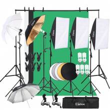 Photo Studio Photography Light Kit Umbrella Softbox Backdrops Stand W/Panel - 1 - Xem 11