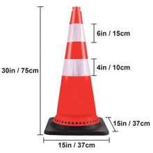 Safety Cones 5-20 Pcs PVC Orange Traffic Cones With Reflective Rings Orange Traffic Cones With Weighted Base And Hand Held Ring For Traffic Control Lane Road Parking Red - Cone 8 X 30 In. With Black Weighted Base - View 9