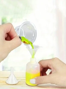 5pcs Precision Tip Liquid Bottles, 0.34oz, Assorted Colors, With Mini Funnel, Suitable For Glue, Ink, Acrylic Paint - Plastic, Ideal For DIY Crafts And Art Projects