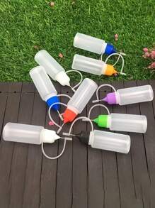 5pcs Precision Tip Liquid Bottles, 0.34oz, Assorted Colors, With Mini Funnel, Suitable For Glue, Ink, Acrylic Paint - Plastic, Ideal For DIY Crafts And Art Projects