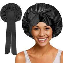 1pc Luxurious Satin & Silk Bonnet For Sleeping - Adjustable Comfort Fit With Tie Band - Unisex Night Hair Protection For Men & Women