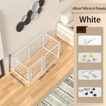 Aqwiopr 2 In 1 Pet Fence & Crate For Dogs & Cats, 1-Door, 23.6 In, Metal, Indoor - White - View 4