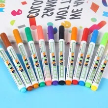 12 色/8 色可擦除白板笔，易于擦拭，容量大，用于绘画、记笔记、涂鸦、着色 - 彩色白板筆 - 查看 11