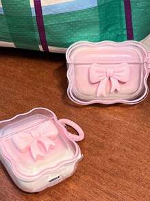 Cute AirPods Pro 2/1 Generation Clear Case, Girly 3D Bowknot Design Soft TPU Shockproof Kawaii Apple IPod Pro 2/1 Generation Protective Case, Keychain Girl 2023/2022/2019 - Pink - Multicolor - View 8