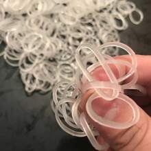 100/200/300 Stück hochelastische Silikonruberbänder, hitzebeständige transparente weiße Gummiringe, Industrieruberbänder, Durchmesser: 2cm Schulanfang
