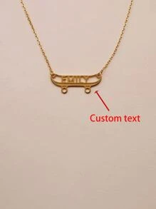 Custom Skateboard Name Necklace - Stainless Steel, Sports And Fashion Daily Decoration, Street Accessories